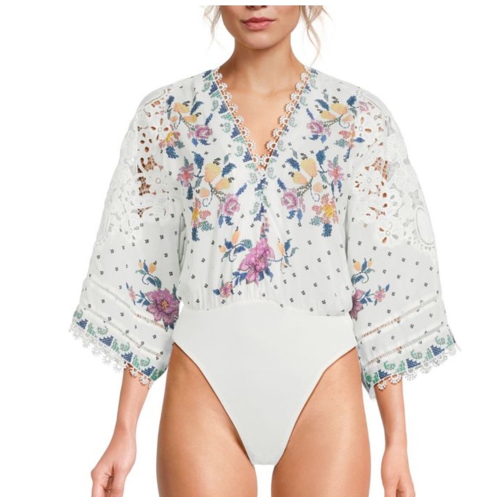 FARM Rio Floral Lace Bodysuit